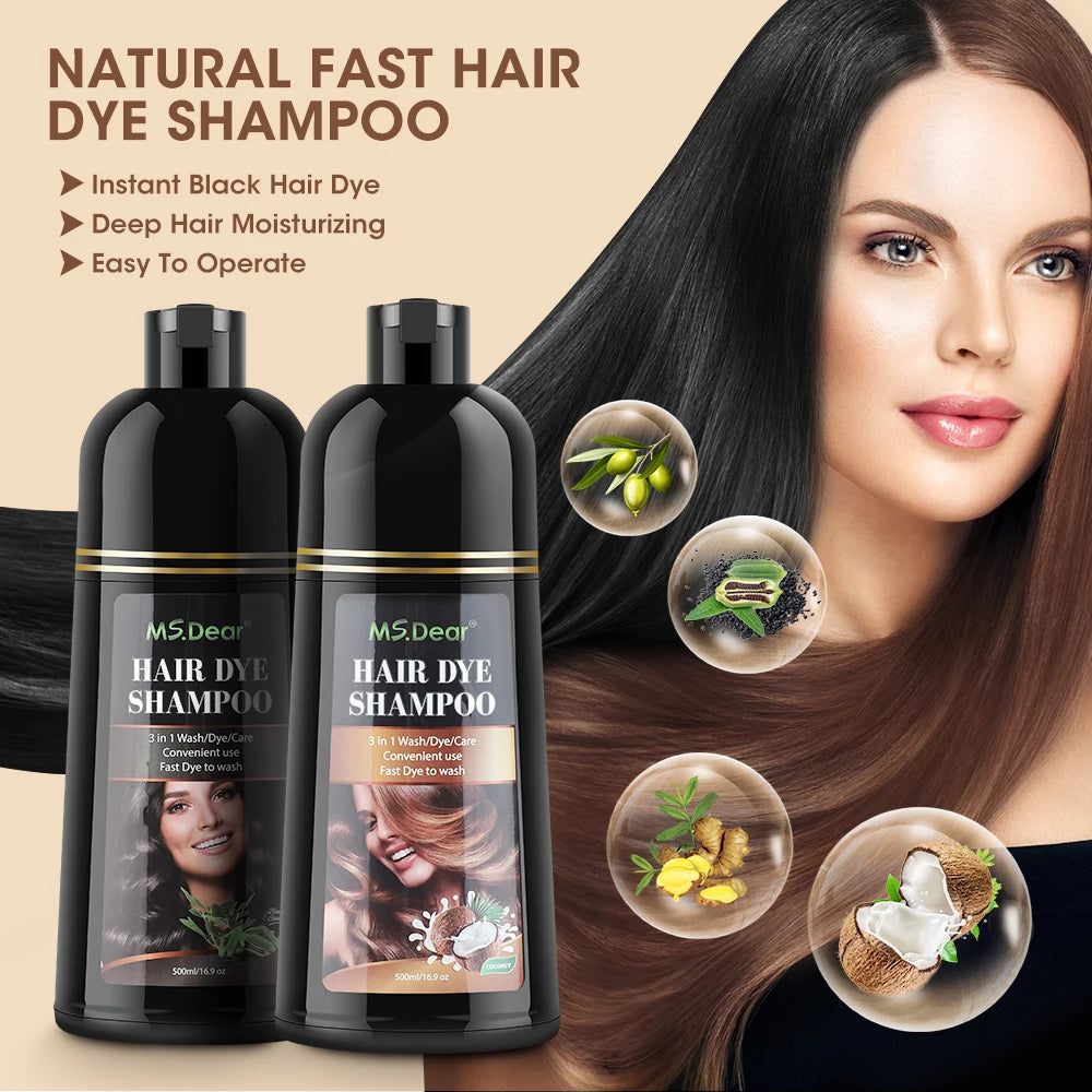 Bloovely - Shampoo Tintura Capelli Nero Olio di Cocco 500ml