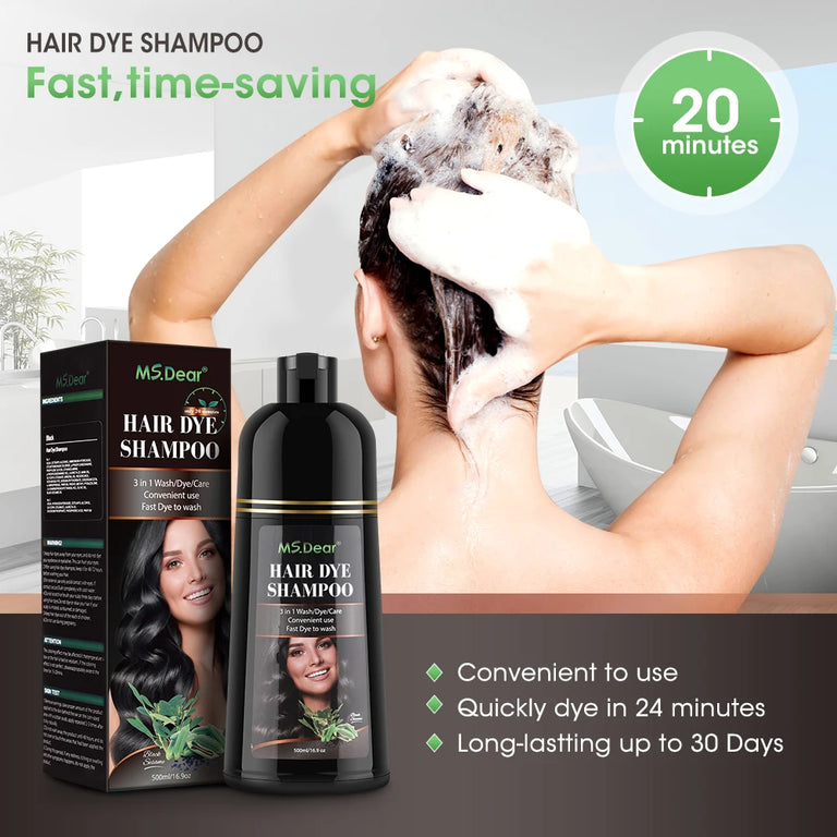 Bloovely - Shampoo Tintura Capelli Nero Olio di Cocco 500ml