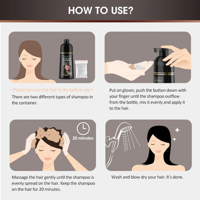 Bloovely - Shampoo Tintura Capelli Nero Olio di Cocco 500ml